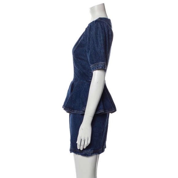 ROTATE Birger Christensen Peplum Denim Dress - Picture 5 of 6